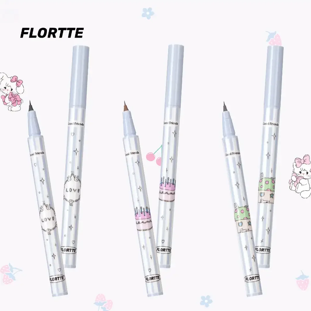 FLORTTE Good Friends Club Eyeliner Pencil Multi-use rotating multi-directional liquid eyeliner pen slim anti-smudge eyeliner