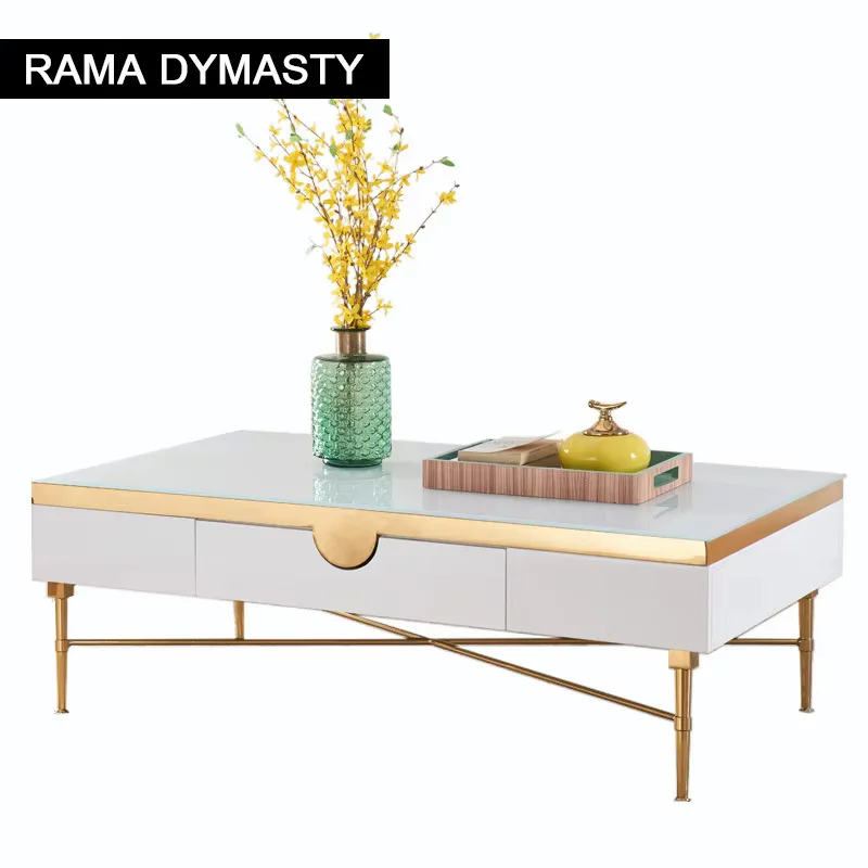 Modern Morocco New Classical Postmodern Square Stainless Steel Coffee Table Tea Table for Living Room