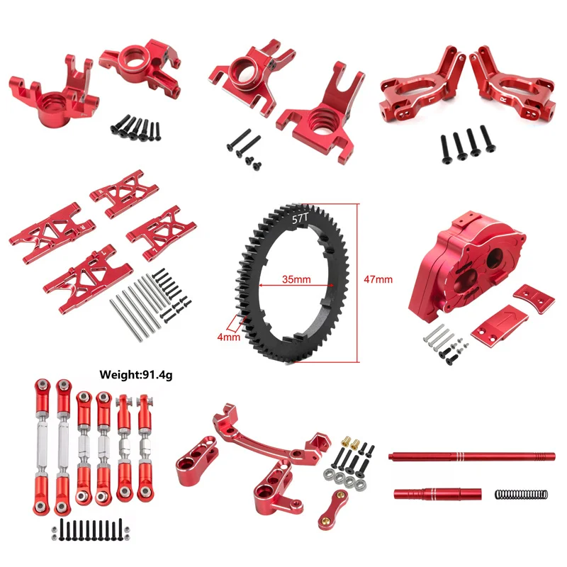 Arrma 1/8 Mojave 1/10 Kraton Desert Short Card Accessories Metal Upgrade Swing Arm Gear Rear Axle Seat Pull Rod Gearbox C Seat