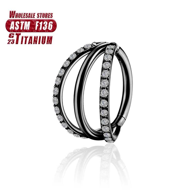 F136 Titan Piercing Schwarzer Nasenring Implantatqualität Scharnier Seamles Ohrring Clicker Knorpel Septum Daith Tragus Schmuck Geschenk – Detail 34