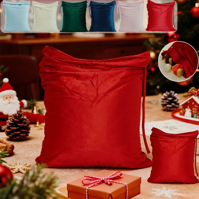 El más nuevo saco  regalo  Papá Noel rojo con cordón, bolsa  embalaje  regalos  gran capacidad para caja  regalo