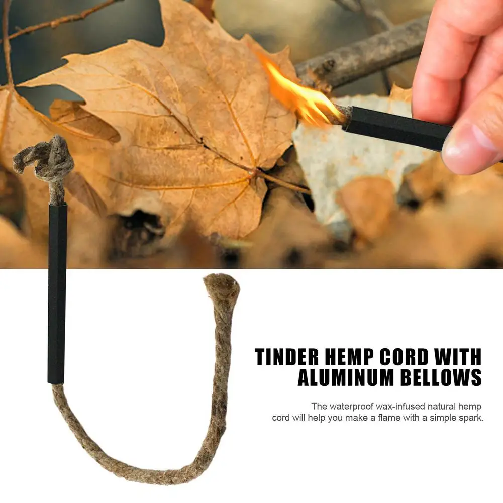 Aliexpress Wax‑Impregnated Jute Tinder Rope Integrated Ferrocerium Rod Weather‑Resistant Ignition Cord Outdoor Camping Fire Starting Supply - Aliexpress Deal