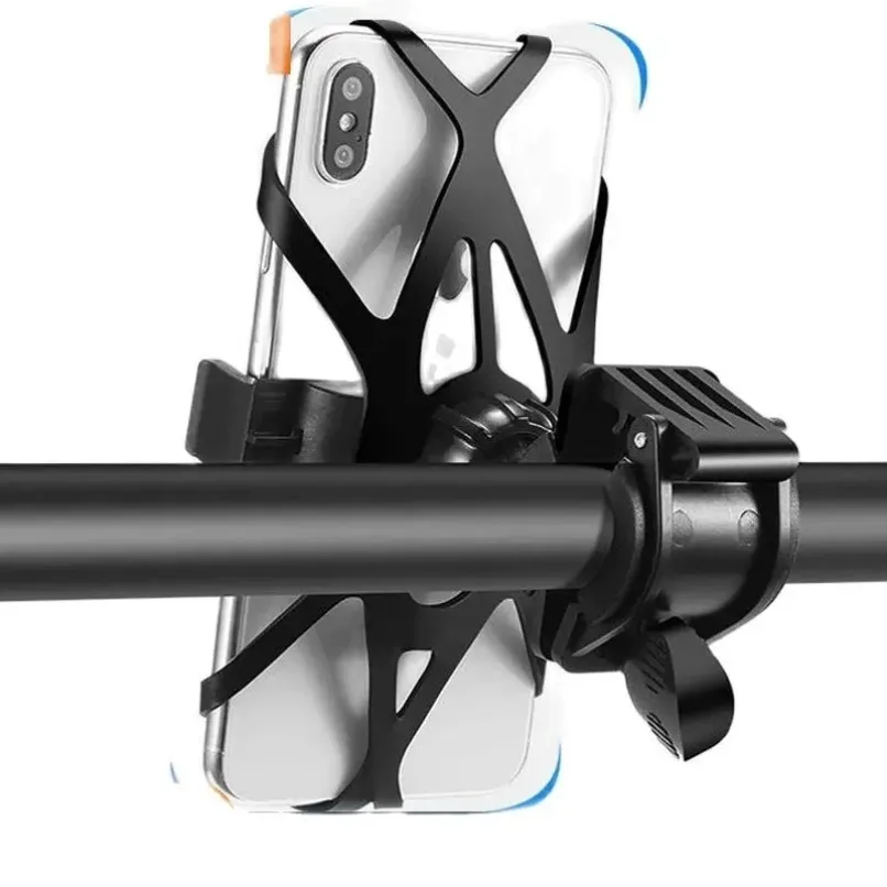 Ultra Universal Bicycle Handlebar Phone Mount Silicone Strap Holder 360 Rotatable for Bike Motorcycle Scooter Mobile Cell Phones