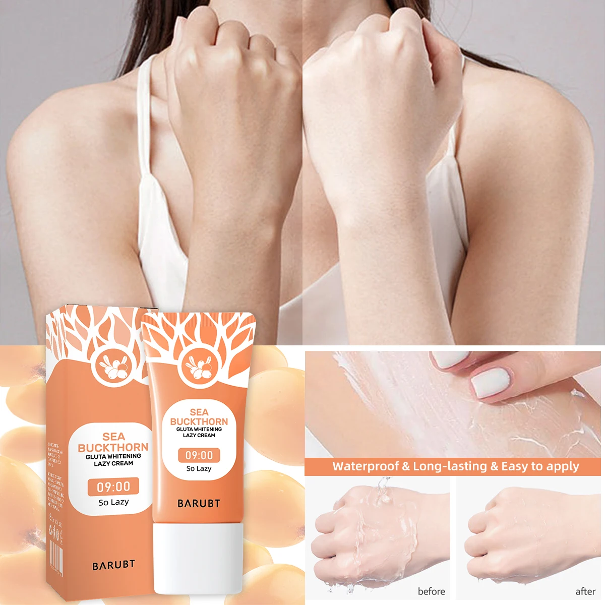 BarUBT Seabuckthorn Luster Cream brightens skin color refreshing and breathable nude makeup must be 30g