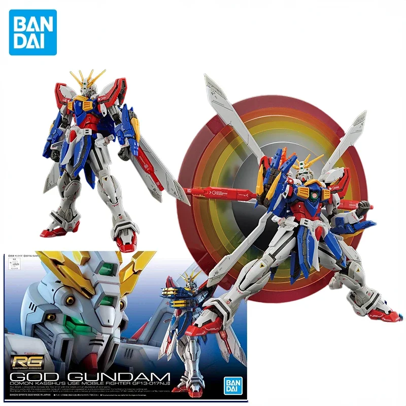 In Stock Bandai Origina RG 1/144 GOD Gundam GF 13-017NJII Assembly Model Anime Action Figure Toy Collectible Kids Hoilday Gift