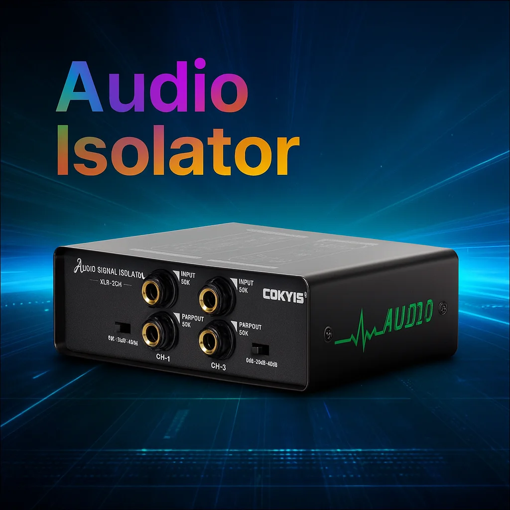 Professional XLR 2-Channel Audio Isolator | Ground ON/OFF Switch | High Impedance 50KΩ | Clean Balanced Sound Filter
