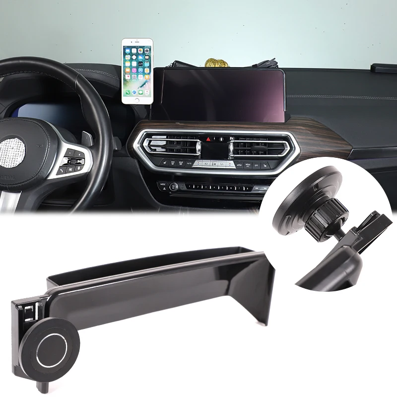 

Car Mobile Phone Holder Screen Panel Fixed Base Mount GPS Bracket Navigation Stand For BMW X3 X4 G01 G08 G02 2022-2024 Accessory