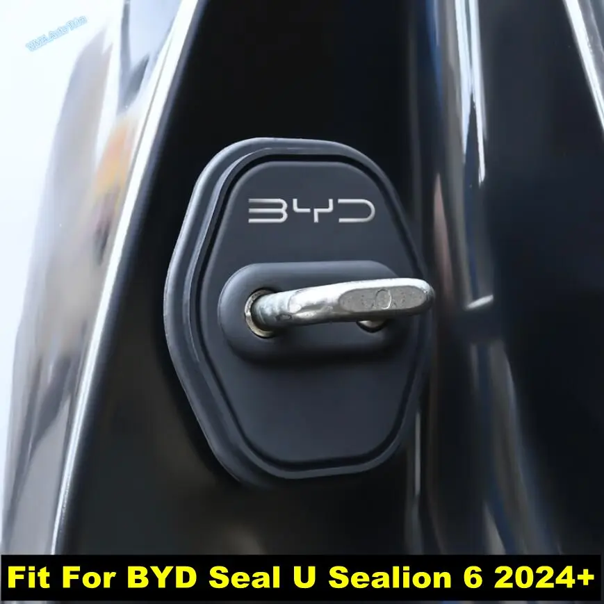 For BYD Seal U Sealion 6 2024 2025 Door Mute Damping Cushion Silicone Door Lock Buckle Car Door Anti-collision Protective Cover