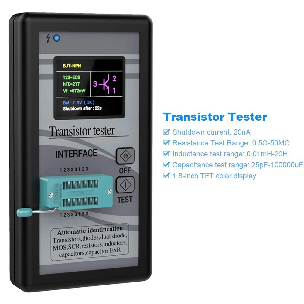 M328 Transistor Tester Multifunction Capacitance Inductance Resistance Meter 1.8 TFT Colorful Display Automatic Checker Detector