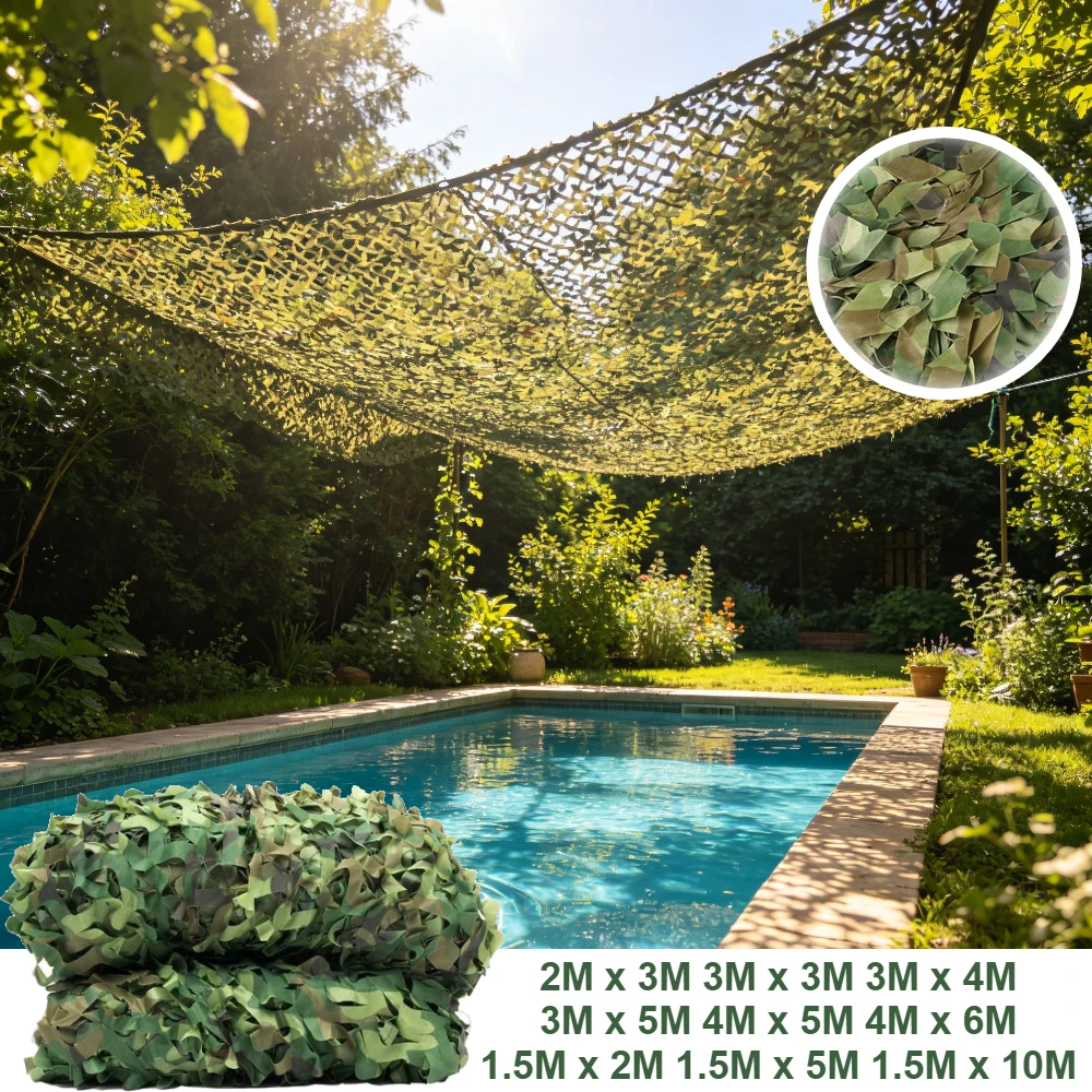 Camouflage Net Hunting Camouflage Netting Garden Gazebo Net Car Awning Outdoor Camping Woodland Sunshade Cloth Sun Shelter Tents