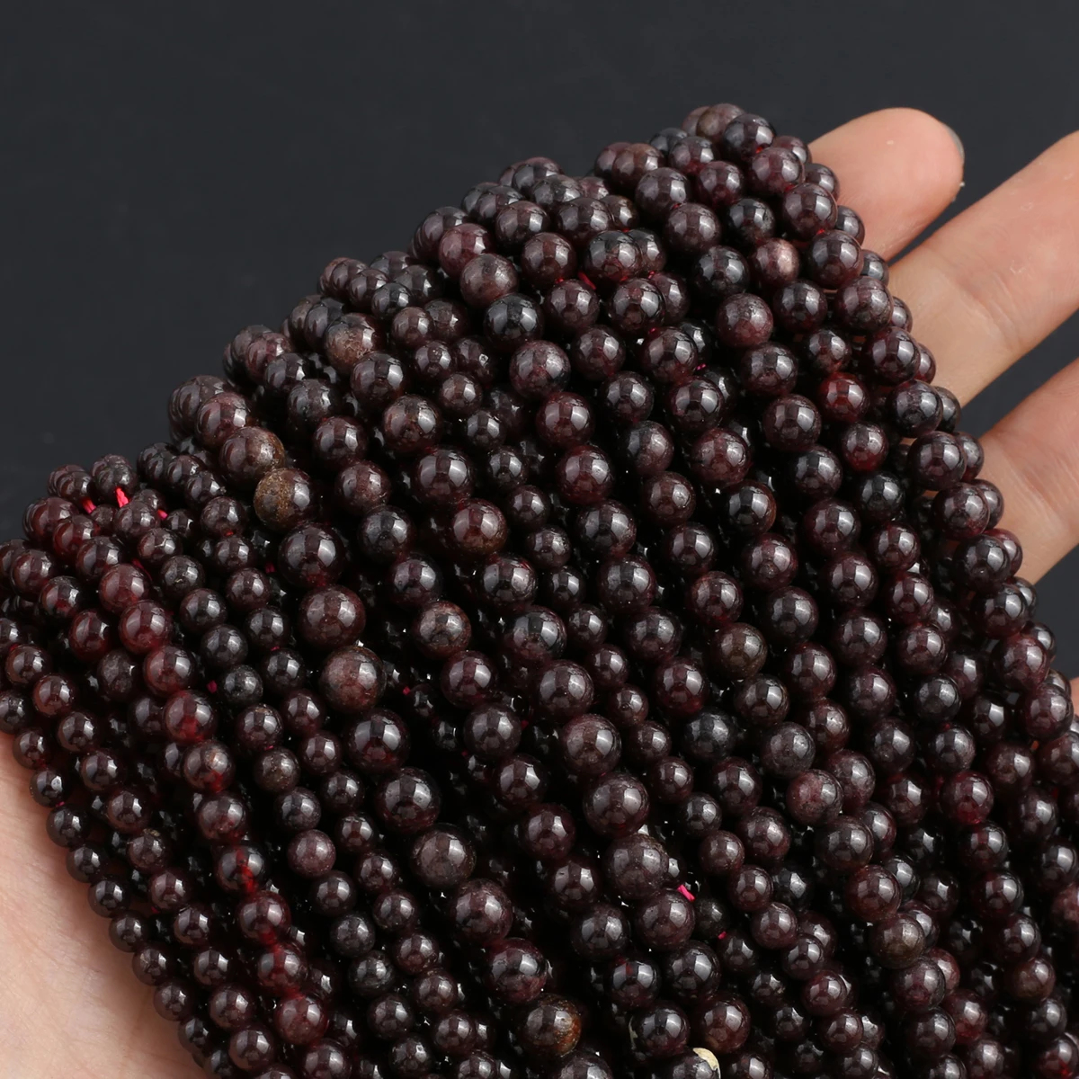 Natural Semiprecious Stone Garnet Round Beads 4mm Jewelry Making DIY Necklace Bracelet Accessories Gift for Women