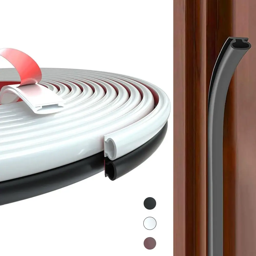 

6 м НОВАЯ звукоизоляционная резиновая уплотнительная лента для двери D-образной формы, самоклеящаяся ветрозащитная защита от сквозняков, бытовая