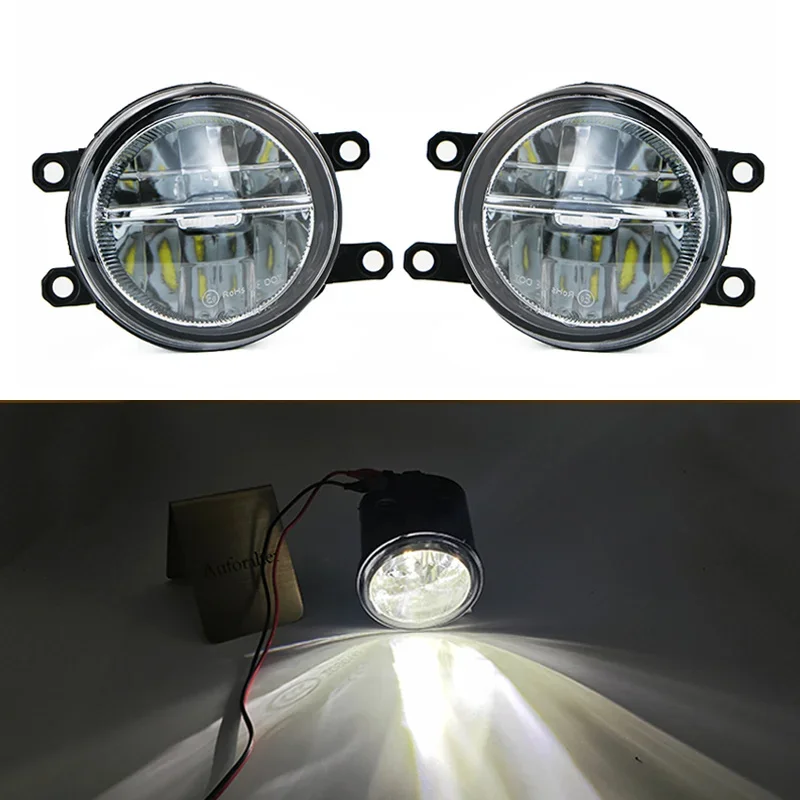 2szt LED Światło przeciwmgielne Do Toyota Corolla Avensis Camry XV40 XV50 Highlander RAV4 Yaris Land Cruiser Avalon Auris Biały/Żółty