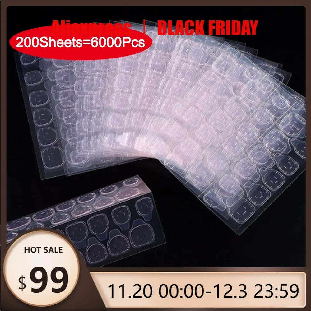 

6000 шт. двухсторонние наклейки для ногтей Желейный гель-клей наклейка для ногтей водостойкий дышащий искусственный клей для ногтей