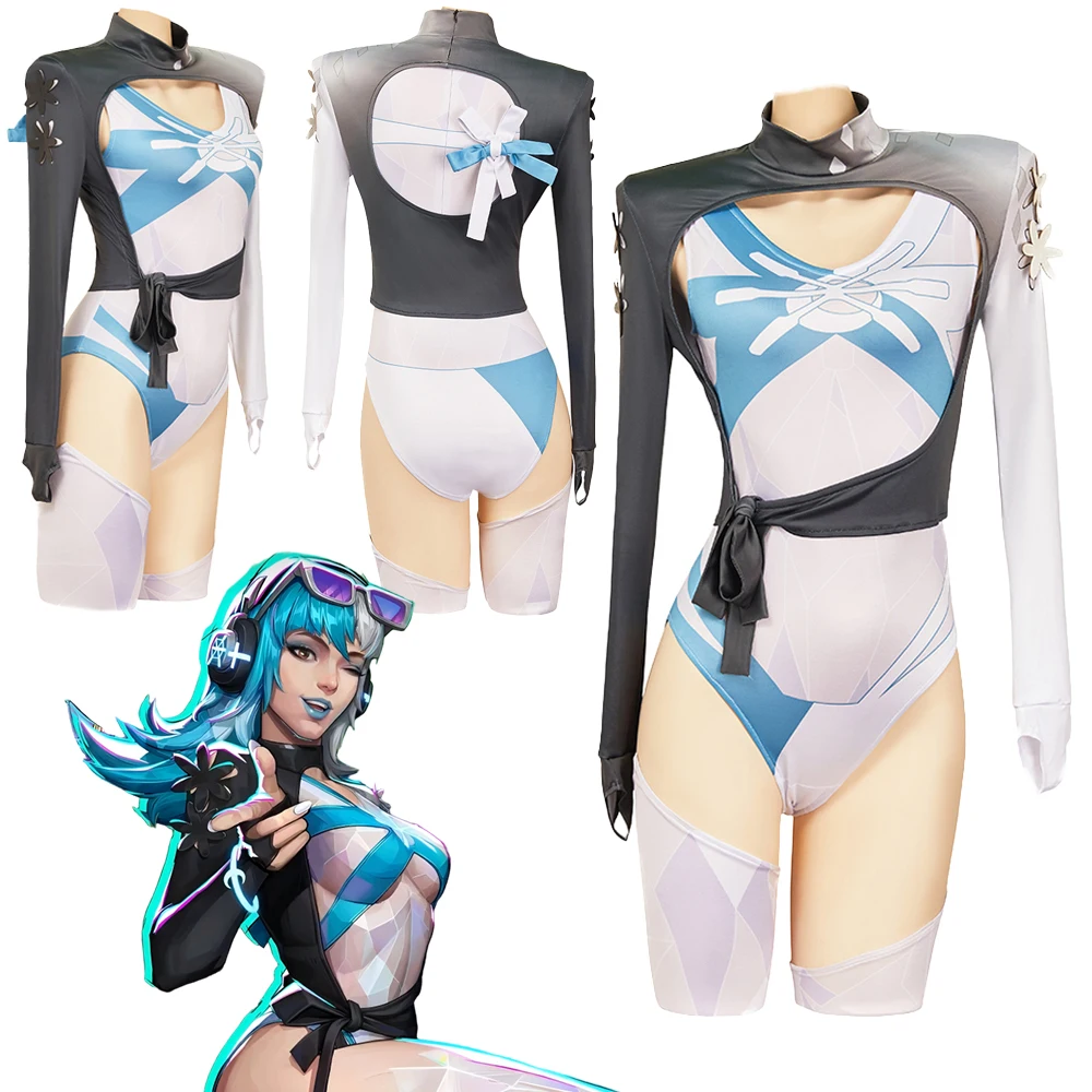 

Rival Luna Snow Cosplay Fantasy Swimsuit Beach Wear Game Costume Disguise Halloween Adult Women Roleplay Fantasia Party Outfits