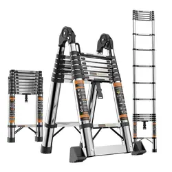 Stainless Steel Telescopic Ladder Multi Home Use Herringbone Ladder Portable Folding Ladder Bamboo Ladder Lifting Step Ladder