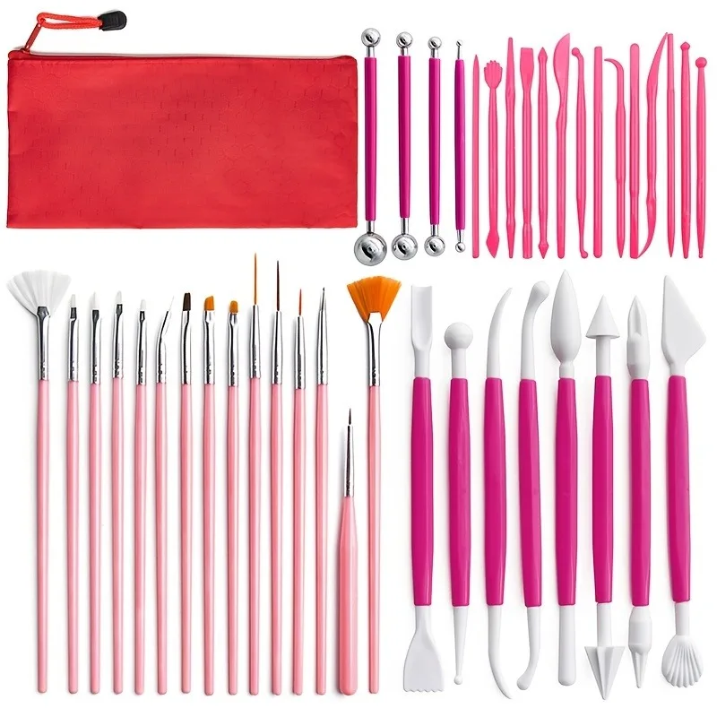 

42pcs Set Pottery ToolsStone Sculpture Clay Carving Knife Soft Clay Christmas Handmade Paintball Stick