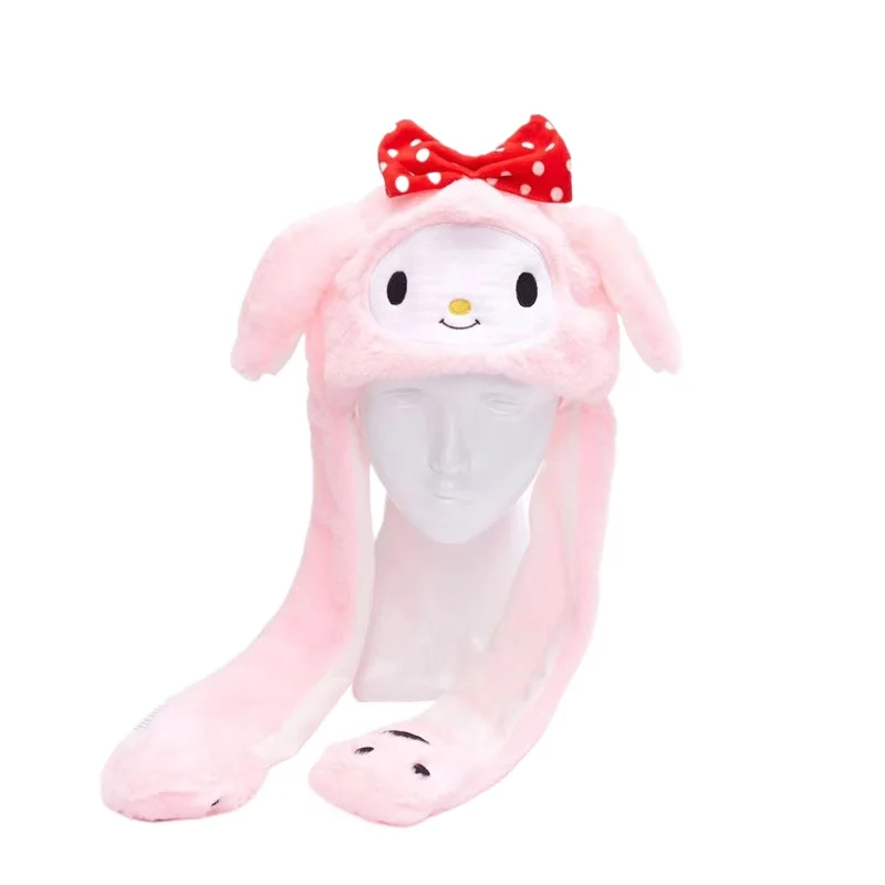 Hot Koop Leuke Sanrio Oor Moving Up Cap Roze Vrouwen Meisjes Grappige Hoed Konijnen Oren Pluche Winter Mooie Hoed