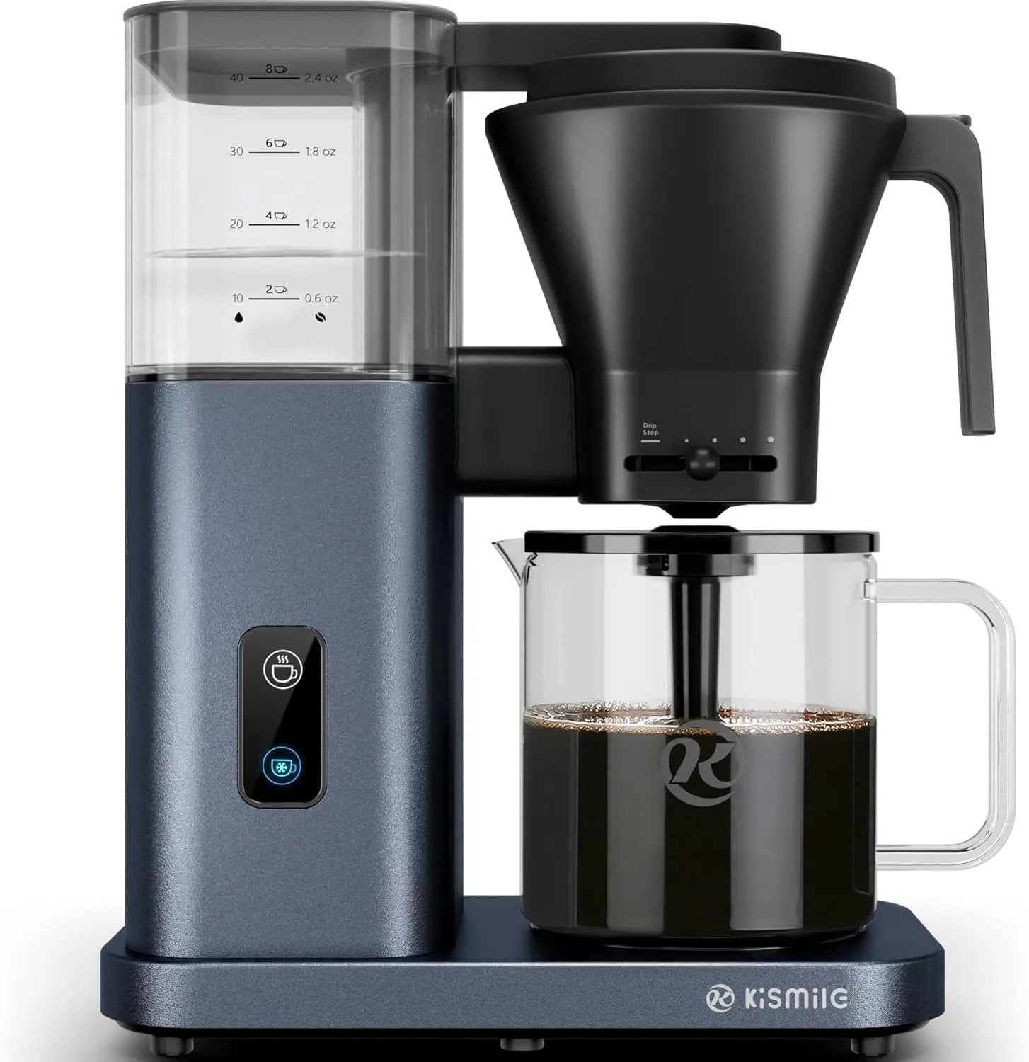 8-Cup Drip Coffee Maker, Pour Over Coffee Machine with 3-Second Instant Heating 197-205°F, Adjustable Flow Control, Removable Wa