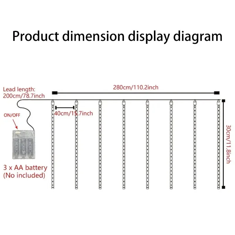 AA Bateria Alimentada Decoração de Natal LED Luzes de corda Romântica Rua Casamento Decoração interna/externa