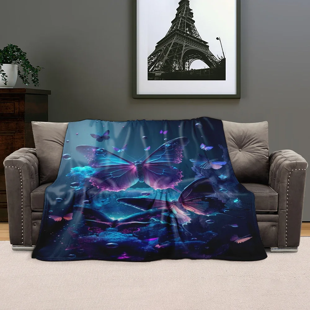 

Newly customized soft dreamy butterfly blanket for family bedroom beds, sofas, picnics, travel offices, rest, bedding covers