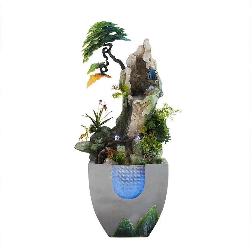 rockery, flowing water, fountain feng shui wheel, lucky circulating water landscape, store office decoration gifts