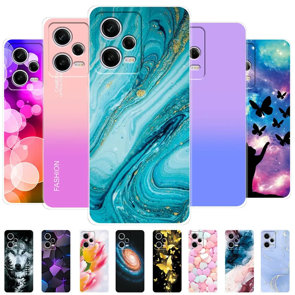 For Redmi Note 12 Pro Case Redmi Note12S Cover Marble Transparent Cases For Redmi Note 12 Pro Plus 5G Silicone Phone Bumper Bags