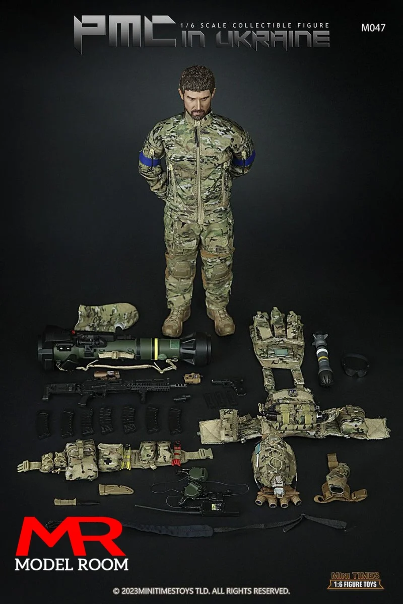 mini times toys M047 1/6 PMC in Ukraine Soldier Action Figure 12'' Modern Military Mercenaries Male Figurine Full Set Toy Model