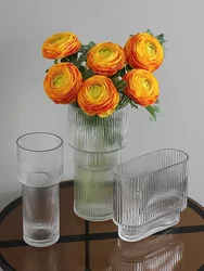 Creative Nordic Glass Vase Home Decoration Decoration Living Room Desktop Flower Arrangement Vase Light Luxury Glass Vase