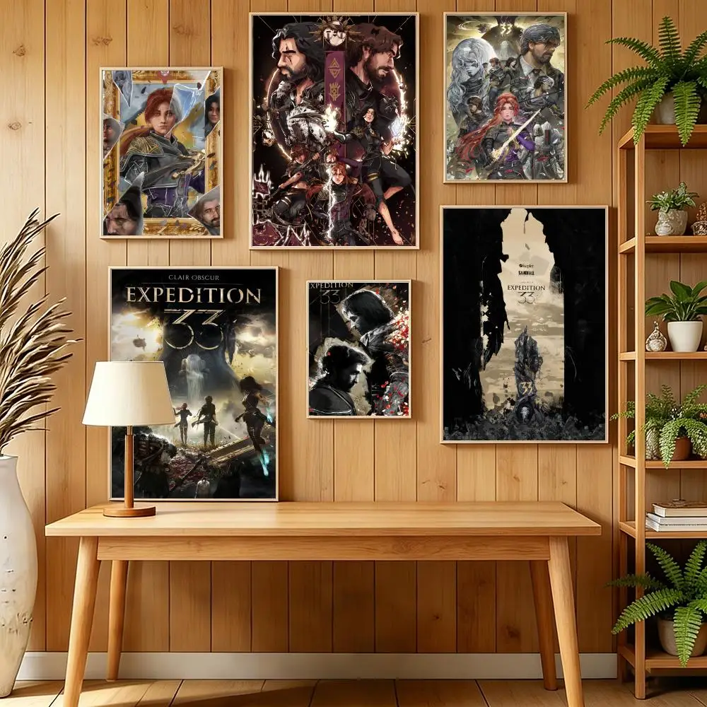 C-Clair Obscur E-Expedition 33 Painting Calligraphy Canvas Wall Art for Bedroom & Living Room Decor | Home Gift Painting