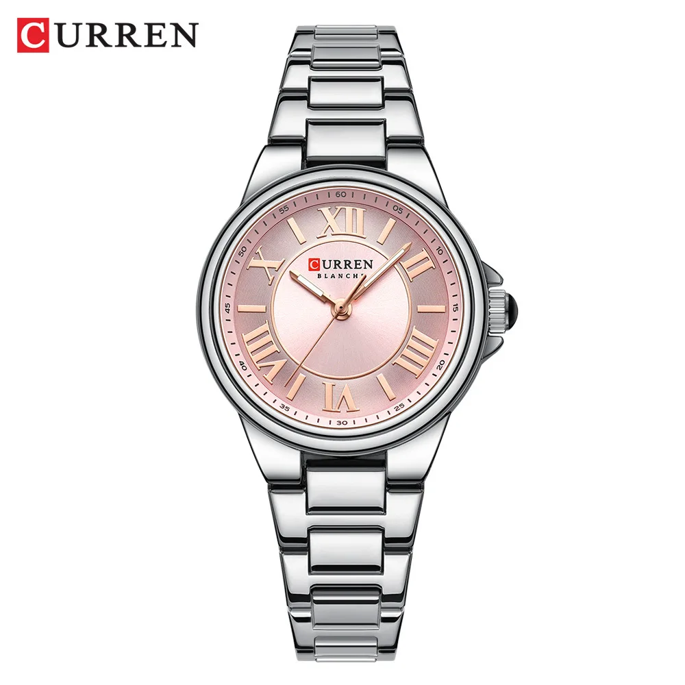 CURREN 9091 Women\'s Quartz Watch Fashion Simple Elegant Rose Gold Analog Display Steel Strap  Wristwatch for Ladies Clock Gift