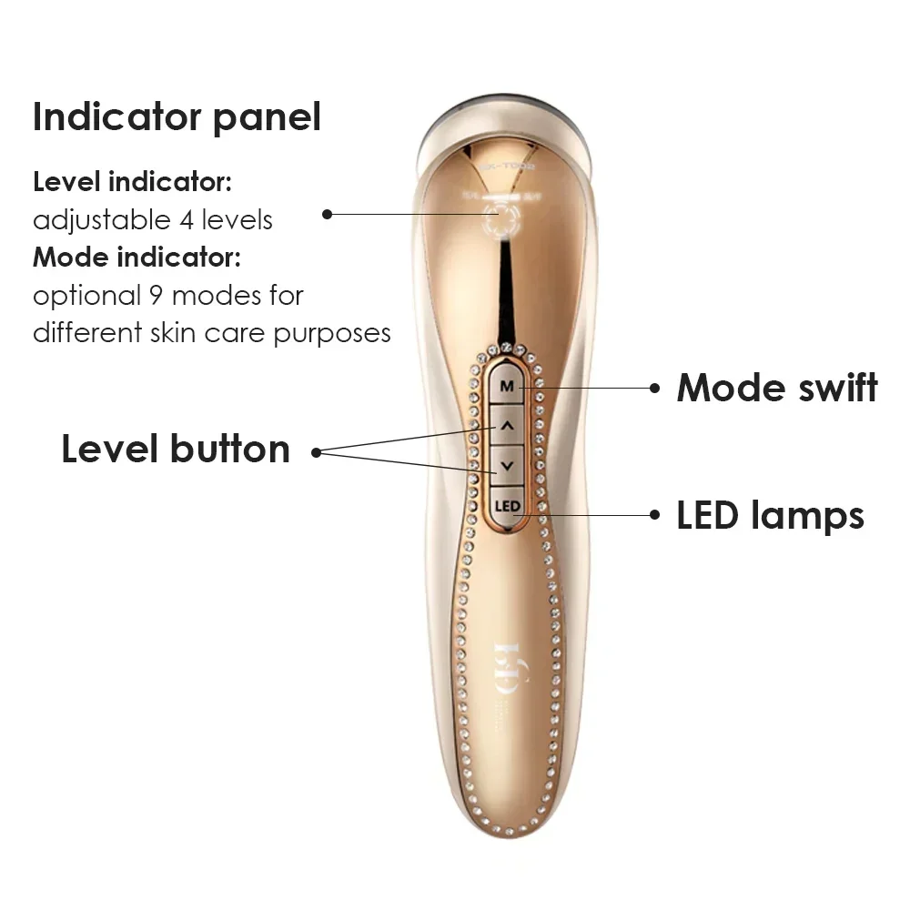 Synogal Professional Handheld TRI-ELF Anti Aging RF EMS PDT Face Massage Beauty Machine