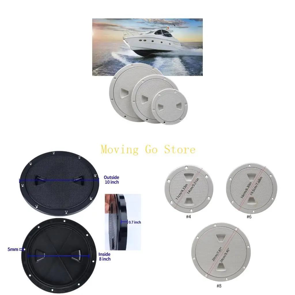

B5XD Round Cover 4" 6" 8" Deck Plate Non-Slip Screw Out Deck Inspection Plate for Marine Boats Yacht