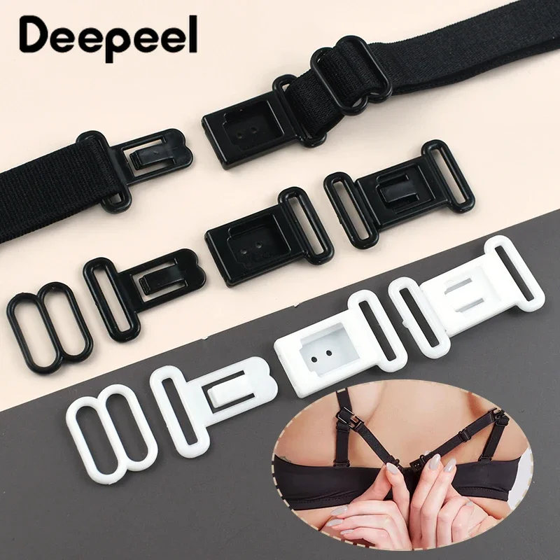 20/50/100Sets 12.5mm Plastic Buckle Bra Strap Extender Buckles for Underwear Bikini Bow Tie Adjuster Clip Clasp DIY Accessories