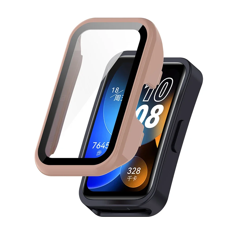 PC Case+Glass For Huawei band 9 Tempered Glass Anti-scratch Film Bumper All-Around Protective Cover for Huawei band8 Accessories