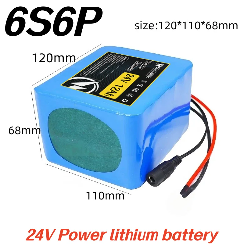 

New 24V 12Ah 6S6P 18650 Rechargeable Lithium-ion Battery with Built-in BMS, for moped scooter wheelchair Backup Batteries.