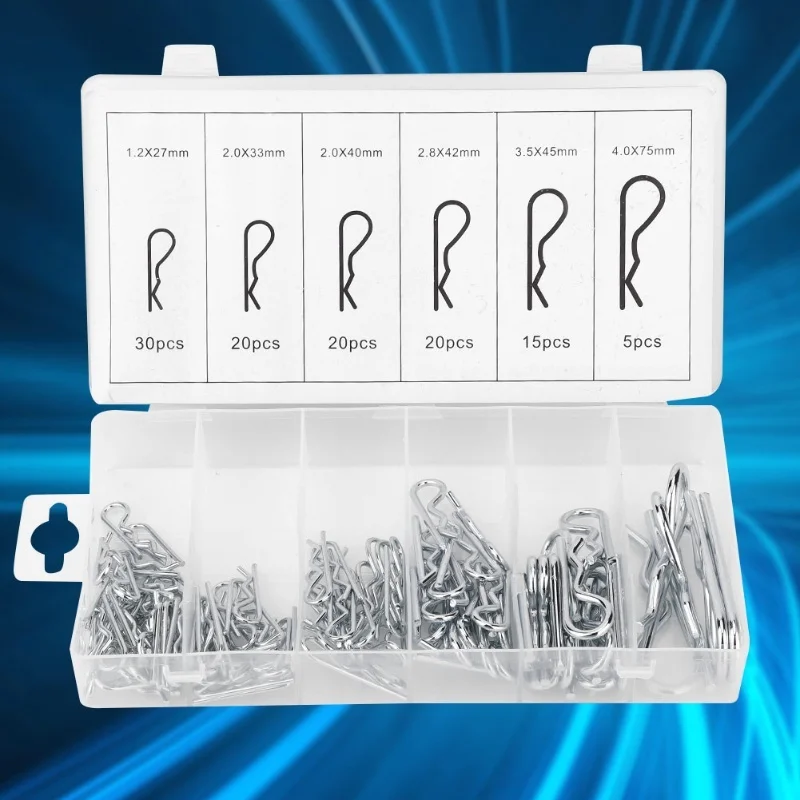 110PCS R Type Stainless Steel Galvanized Wave Cotter Pin Hand Operated Tools Accessory