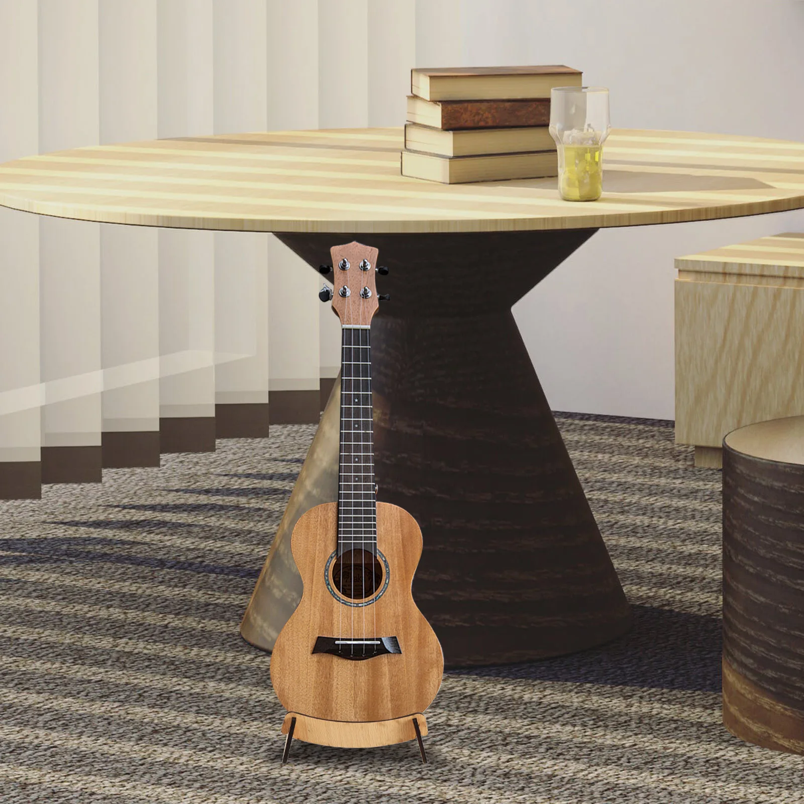 

Guitar Stand Floor Holder Display Case Acoustic Electric Instruments Bracket Stable Durable MultiFunction Child Size Black Easel