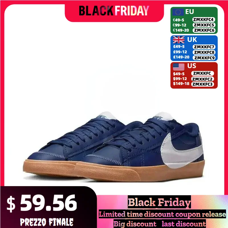 Los zapatos de tabla Nike Blazer para hombre y mujer son antideslizantes, duraderos, cómodos, livianos, transpirables y acolchados en azul