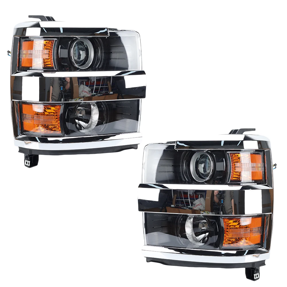 

Фара для Chevrolet Silverado 2500 3500 HD 2015-2019, галогенная фара для Chevy, хромированные аксессуары для автомобиля