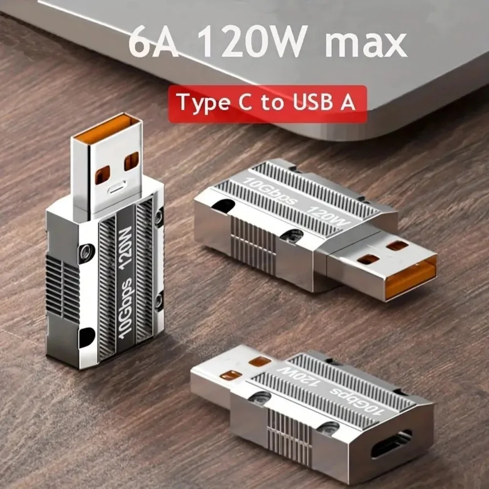 TYPE-C Female to USB Male 120W Fast Charging Zinc Alloy Mechanical Style 10GBPS Fast Transmission OTG Adapter