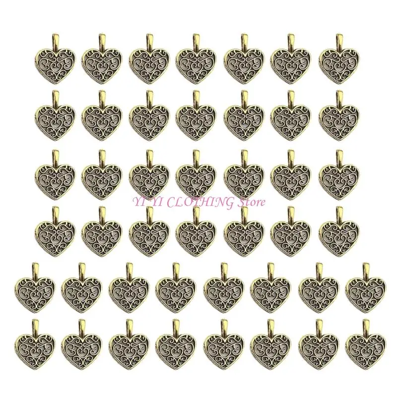 N5KF Stylish Metal Heart Shaped Pendant DIY Necklace Charm Craft Project Accessories