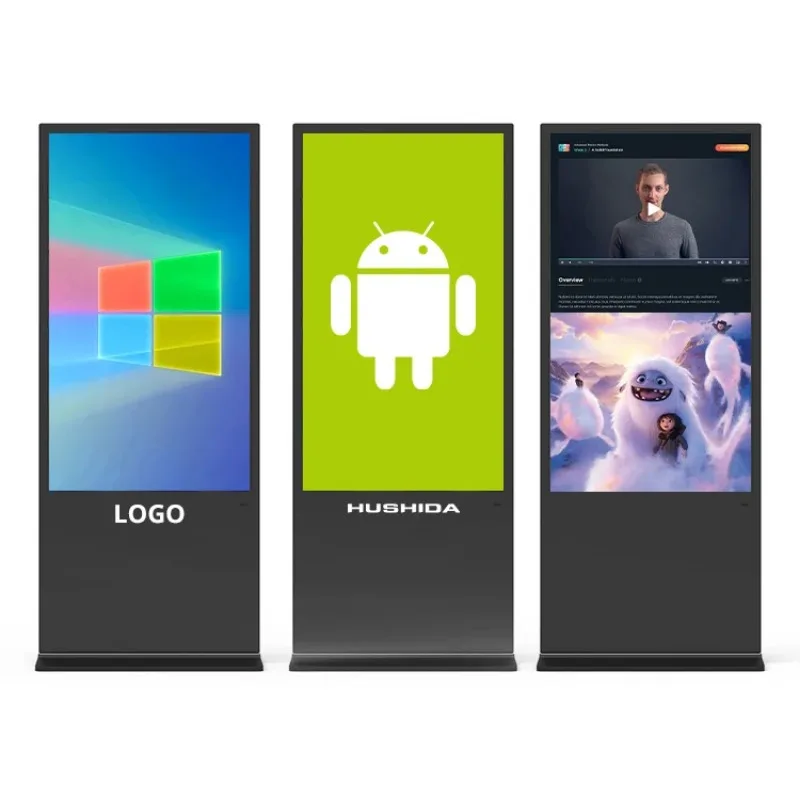 Best Selling 55 65 75 Inch Smart Kiosk Vertical LCD Advertising Display Digital Signage Totem Floor Standing Touch Screen Kiosk