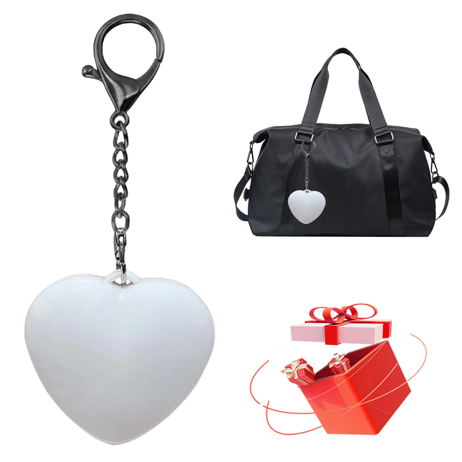 Heart Purses Keychain Touch Mini Bag Lights with LED Automatic Sensor Hearts Shaped Night Light for Women Ladies Girls Gift