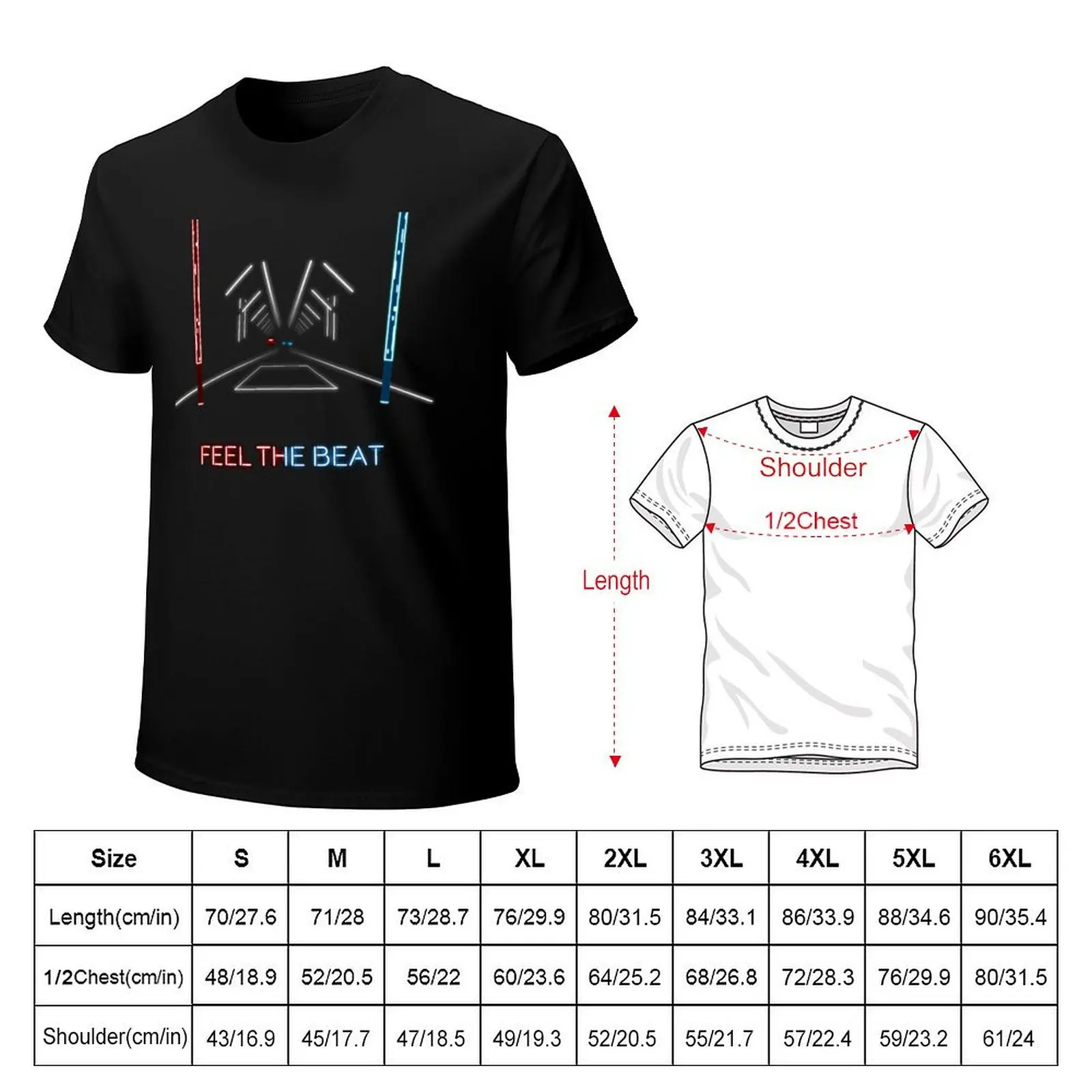 Feel the Beat T-Shirt Big Size Short Sleeve Tee for Men
