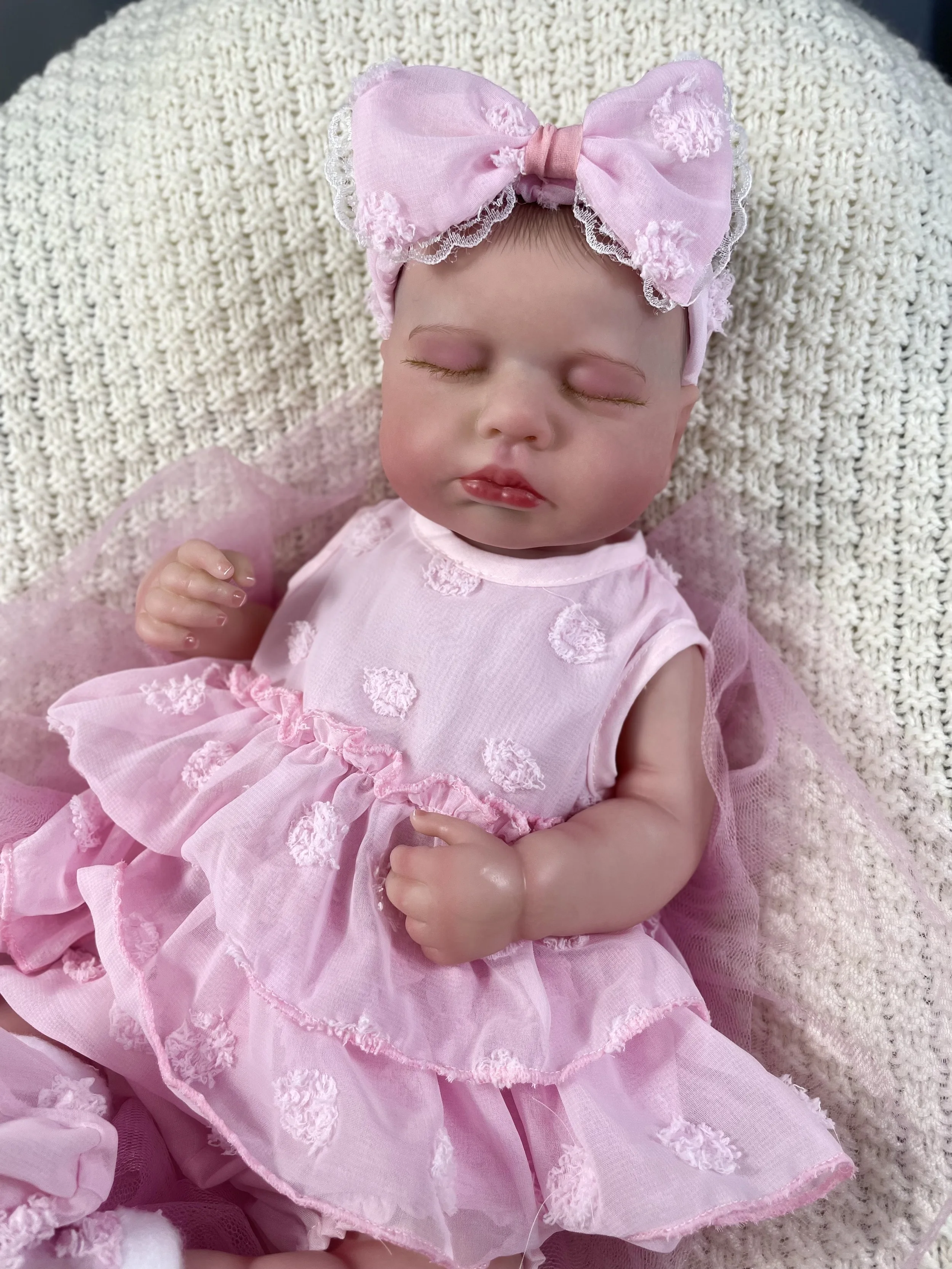 

20 Inch Finished Reborn Baby Doll LouLou Adorable Girl Silicone Vinyl 3D Painted Skin Newborn Christmas Gift Birthday Toy