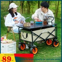 Portable Camping Car Foldable Outdoor Picnic Barrow Pull Rod Car Trailer Lightweight Camping Equipment from Mainland China