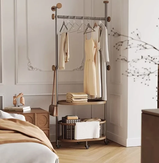 

The product can be customized. Light luxury floor bedroom stainless steel multifunctional coat rack