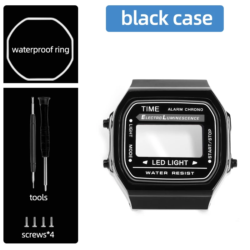 A168 Upgrade Edelstahlgehäuse Lünette Mod Kit für Casio 3298 A168WA Uhr Hochwertiges Uhrenzubehör aus massivem Metallgehäuse und Armband
