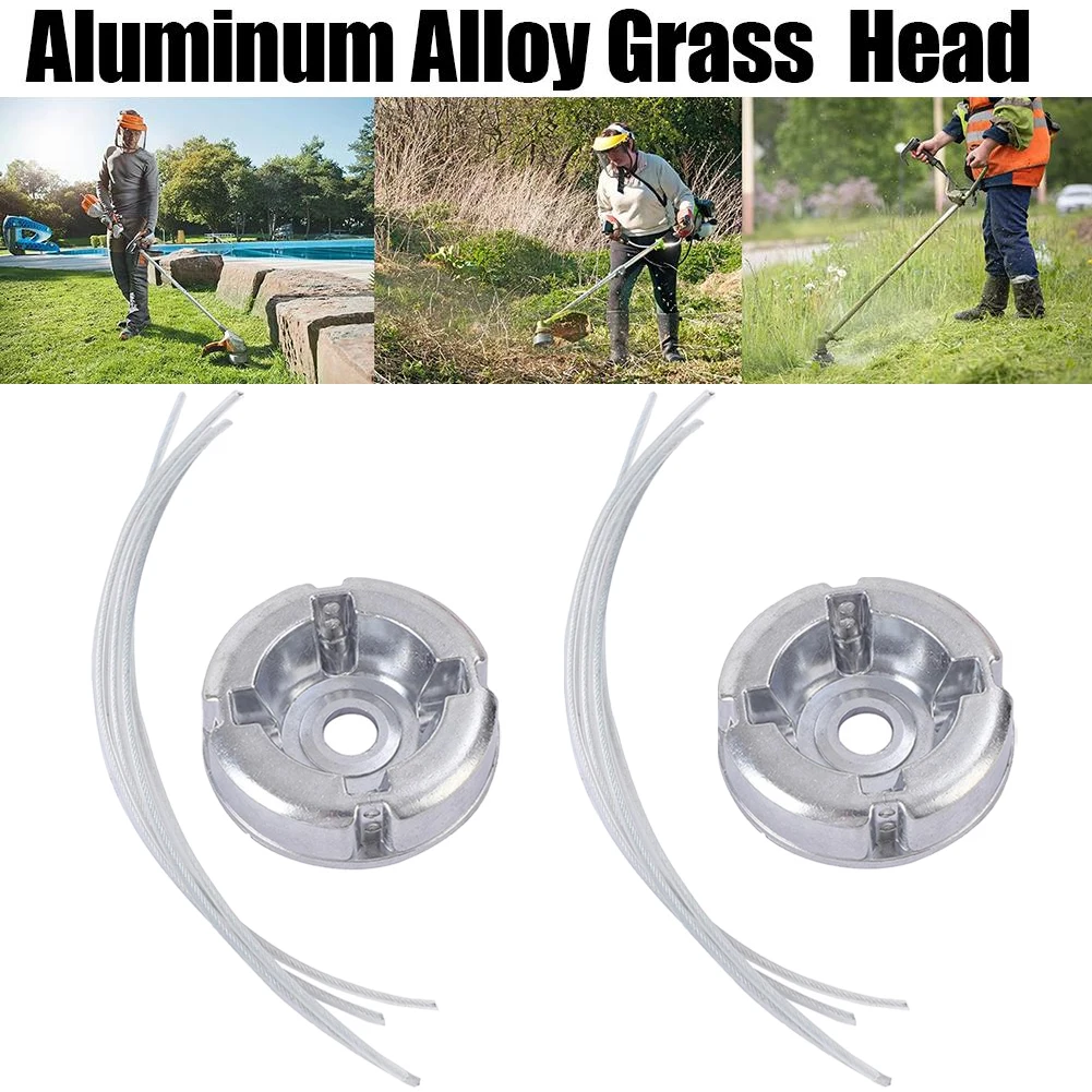 1/2pcs Wire Rope Weed Head Accessories 15mm Aluminum Trimmer Head Through Hole Fit String Trimmer Replacement Head